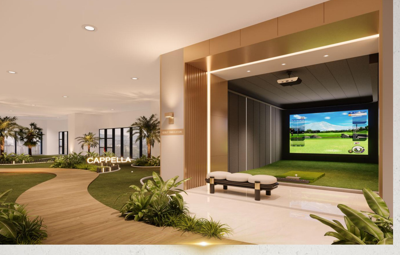 Cappella Embassy — Golf simulator & putting green