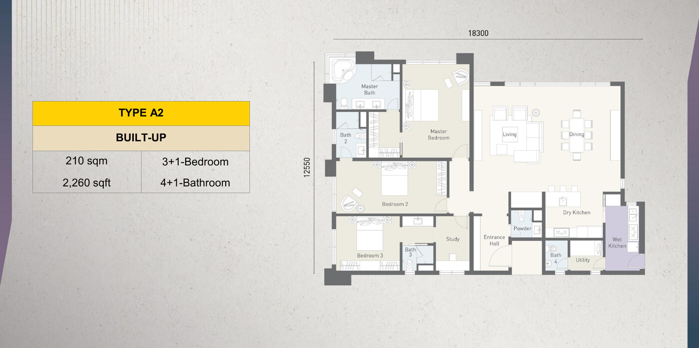 Cappella Embassy Type A2 floor plan