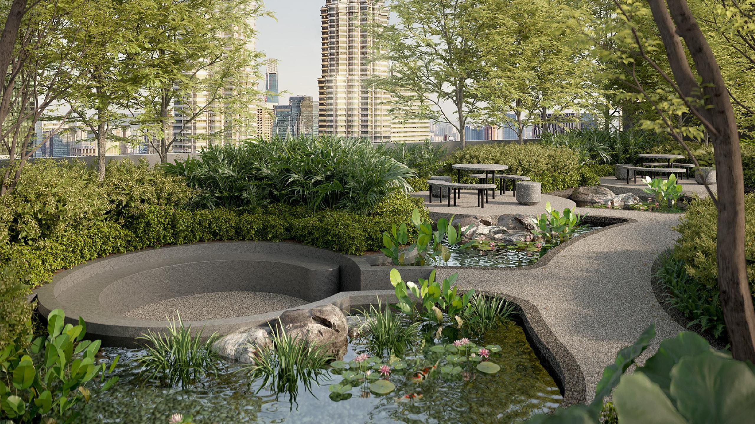 Divine KLCC — Picnic and water garden