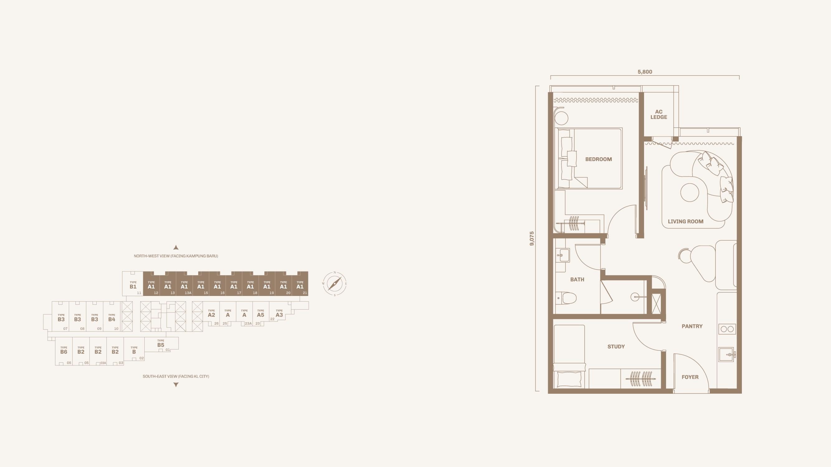 Divine KLCC Type A floor plan