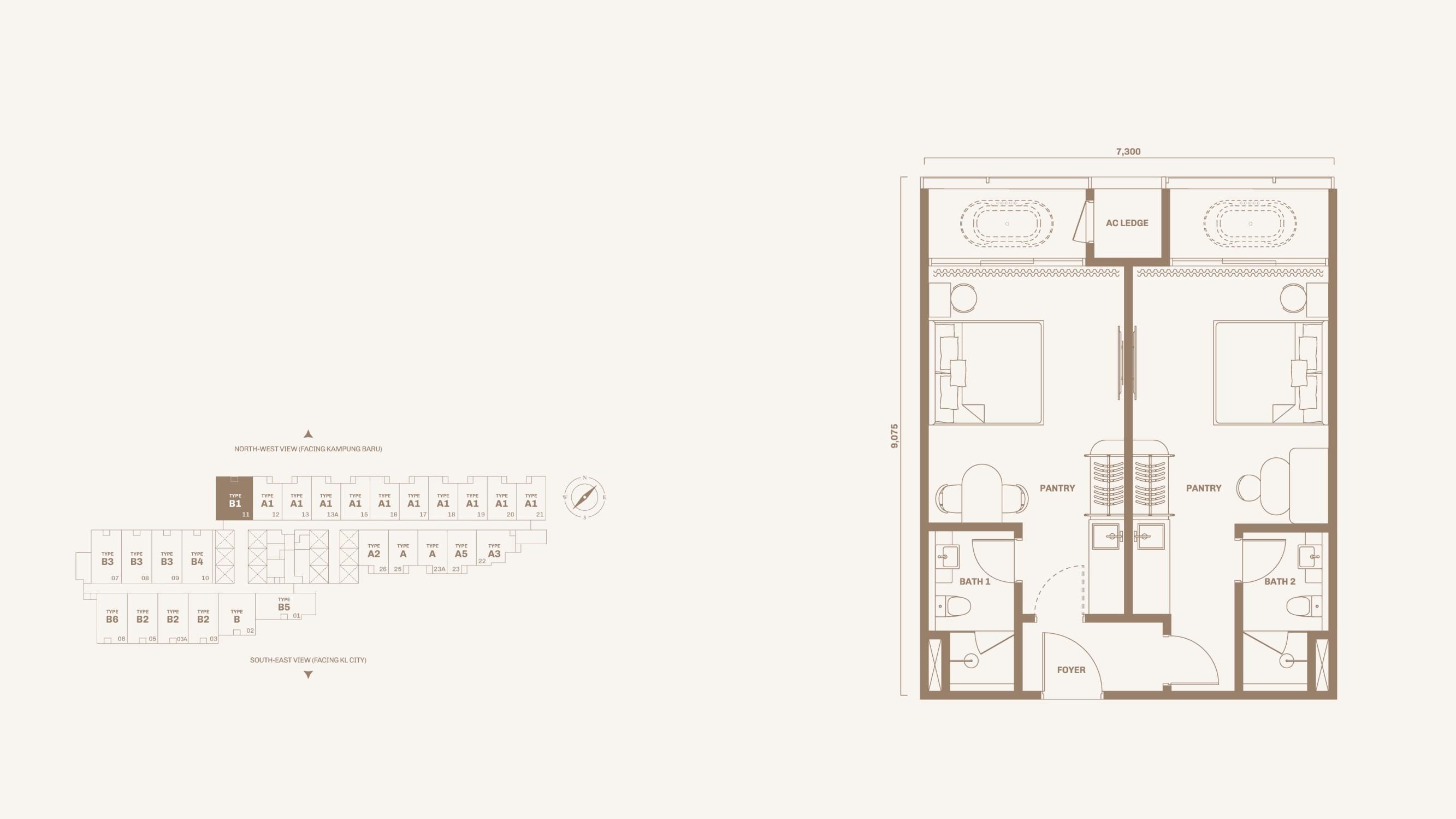Divine KLCC Type B floor plan
