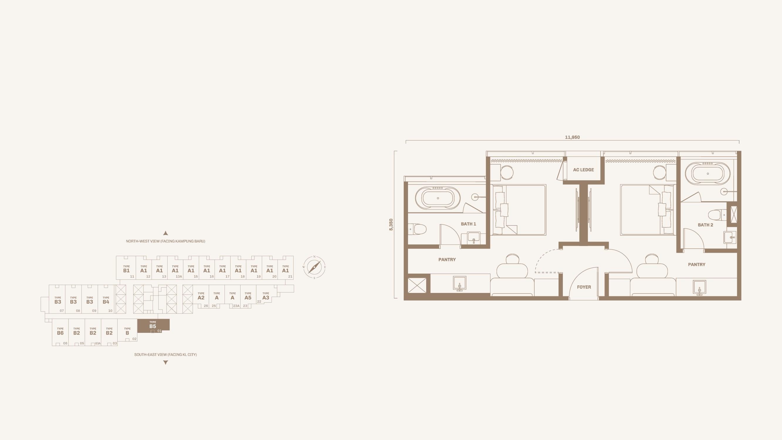 Divine KLCC Type B6 floor plan