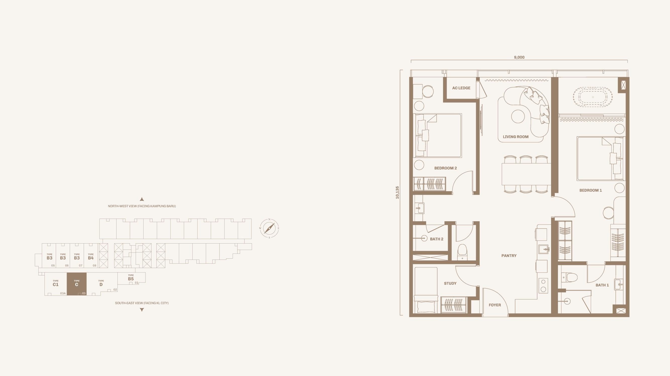 Divine KLCC Type C floor plan