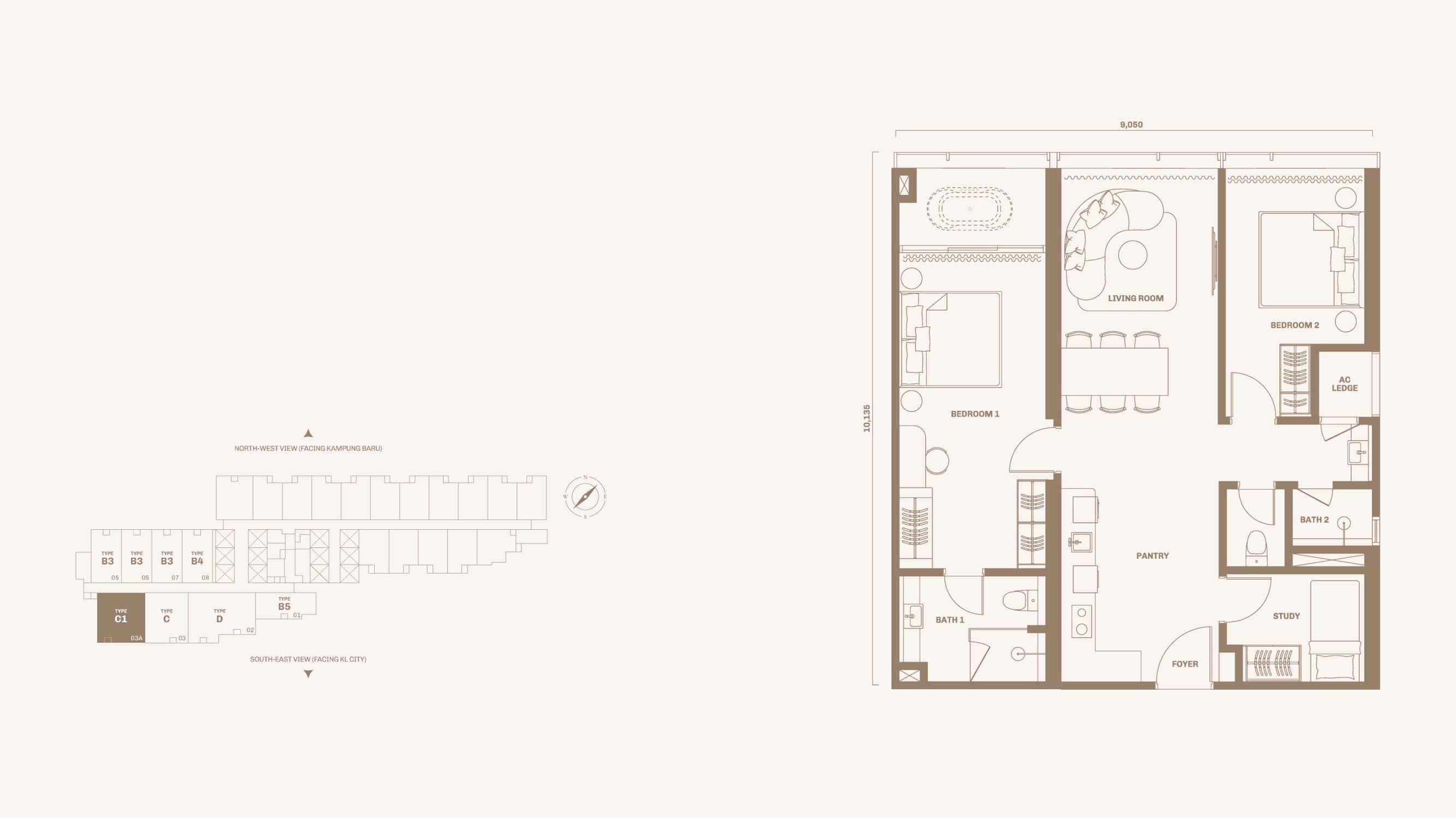Divine KLCC Type D floor plan